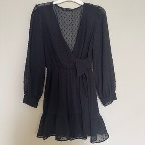 Elegant Black Wrap Dress from Zara size XS